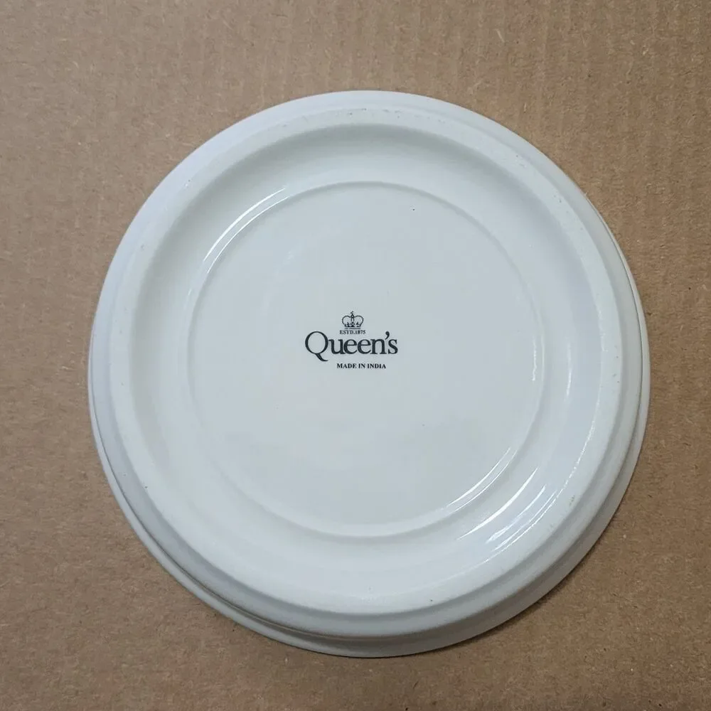 Queen's Porcelain Plate and Bowl Set for Boys White Blue Boys' Toys Pattern